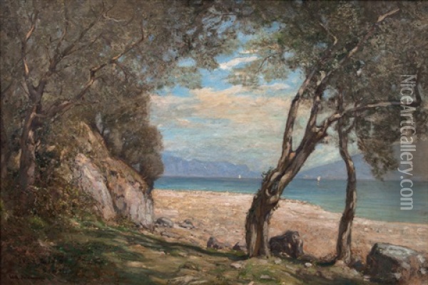 Landscape In Upper Italy Oil Painting - Wilhelm Feldmann