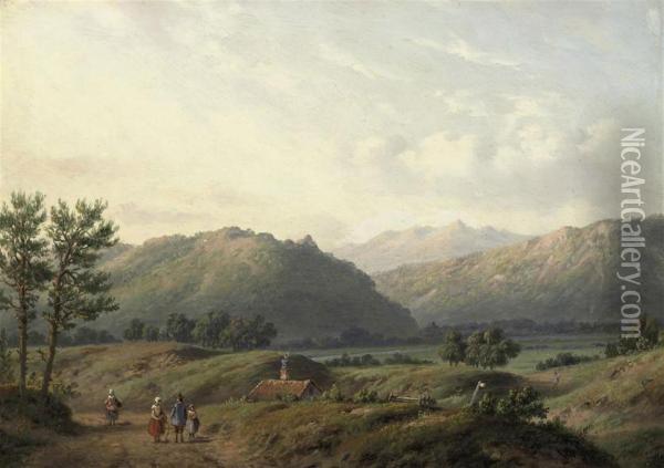 Summer In The Shire Oil Painting - Carl Eduard Ahrendts