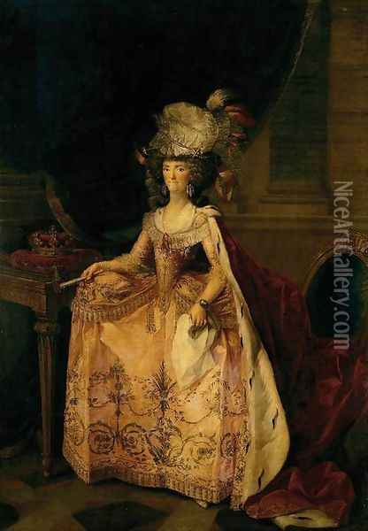 Portrait of Maria Luisa of Parma, Queen of Spain c. 1790 Oil Painting - Zacarias Gonzalez Velazquez