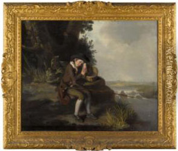 The Young Angler Oil Painting - Henry Walton