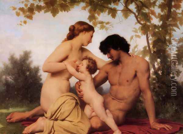 Family Time Oil Painting - William-Adolphe Bouguereau