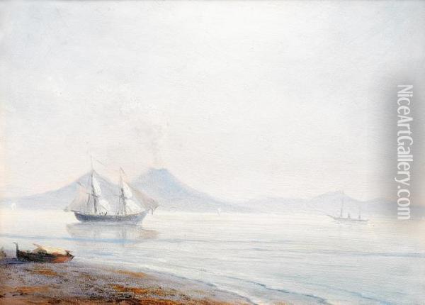 Vesuvius From The Shore Oil Painting - Ivan Konstantinovich Aivazovsky