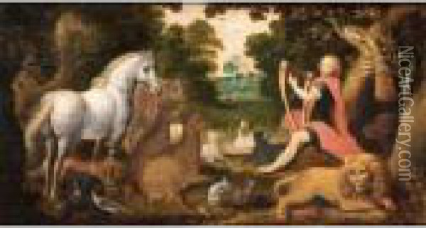 Orpheus And The Animals Oil Painting - Gillis Claesz De Hondecoeter