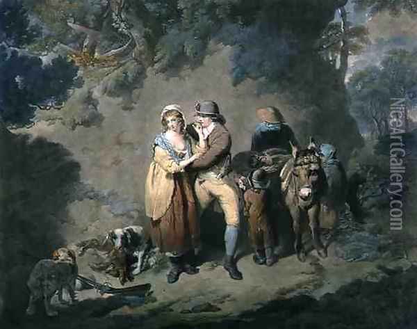 The Amorous Sportsman, engraved by Charles Hodges (1764-1837), pub. by J.R. Smith, 1786 Oil Painting - Francis Wheatley