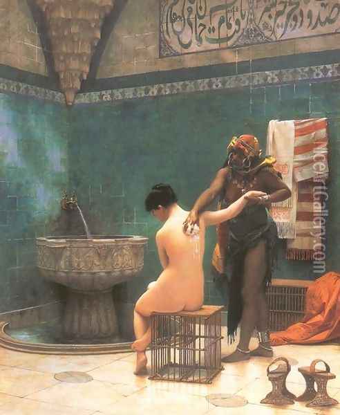 The Bath Oil Painting - Jean-Leon Gerome