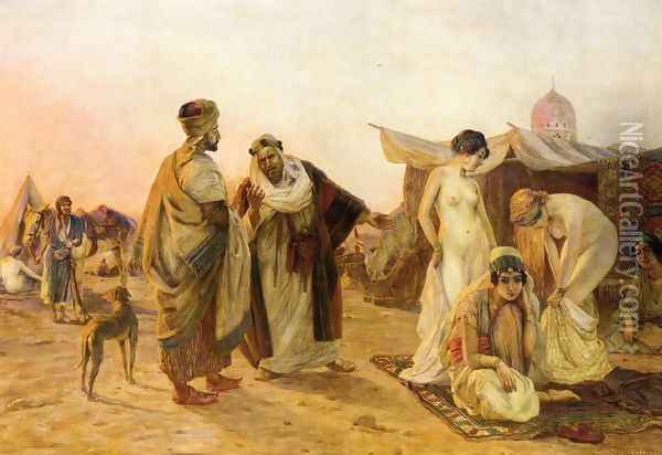 The Slave Market Oil Painting - Otto Pilny