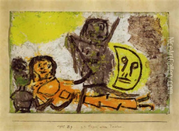 Zu Beginn Eines Festes Oil Painting - Paul Klee