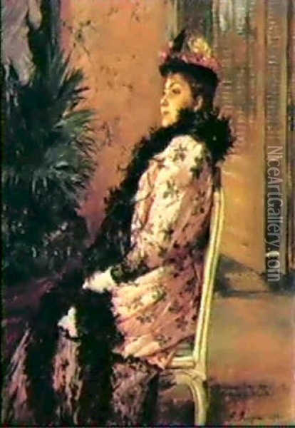 Portrait De Madame Douine Oil Painting - Ferdinand Victor Leon Roybet