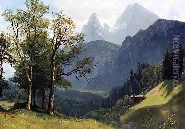 Tyrolean Landscape Oil Painting - Albert Bierstadt