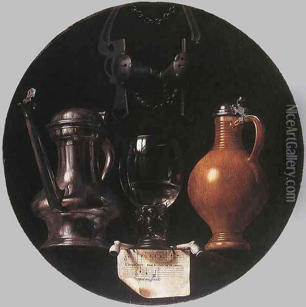 Emblematic Still-Life 1614 Oil Painting - Jan Symoonisz. (Johannes) Torrentius