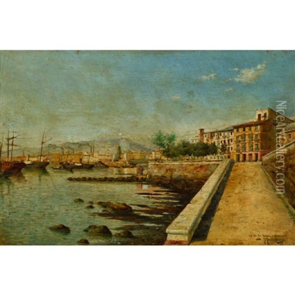 Sudliche Hafenpartie Oil Painting - Jose Fernandez Alvarado