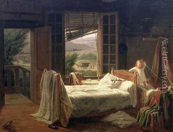 The Orphan, or Fatal Cholera, 1832 Oil Painting - Pierre Roch Vigneron
