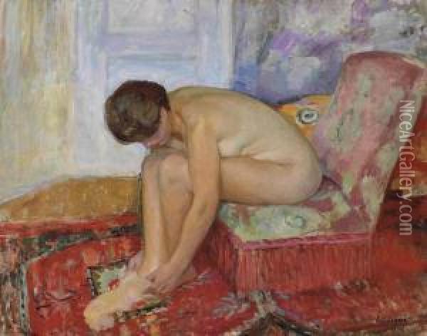 Femme Nue Assise Oil Painting - Henri Lebasque