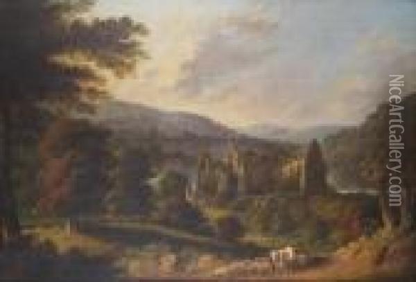 Tintern Abbey Oil Painting - John Glover