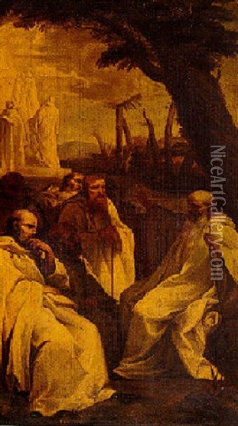 The Vision Of Saint Romuald Oil Painting - Andrea Sacchi