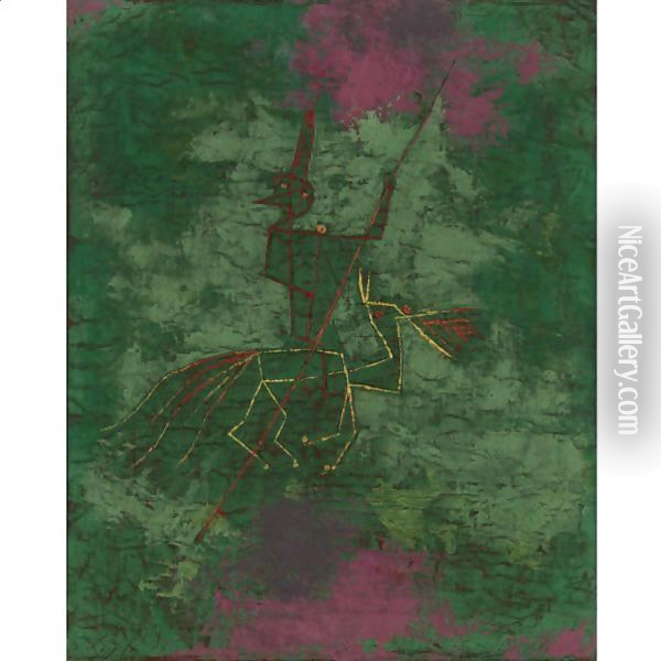 Versprengter Reiter (Rider Astray) Oil Painting - Paul Klee