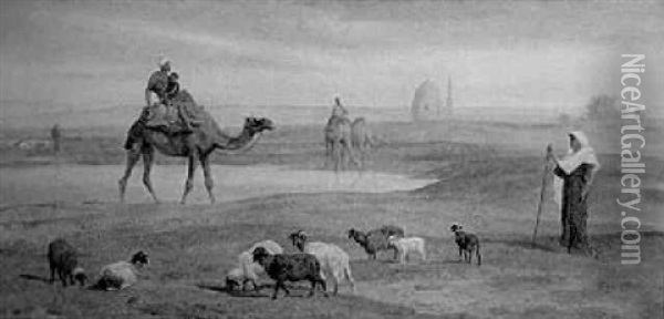 Nomades Dans Le Desert Oil Painting - Frederick Goodall