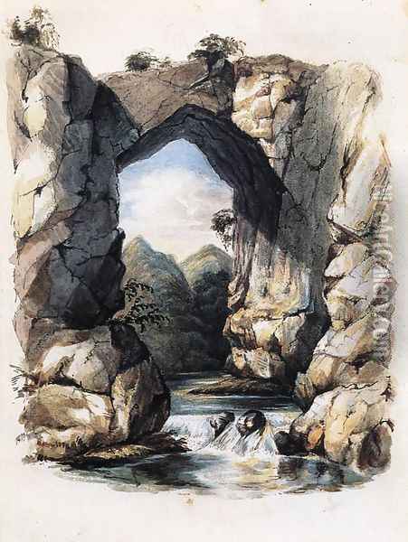 Natural Bridge, Virginia Oil Painting - John T. Bowen