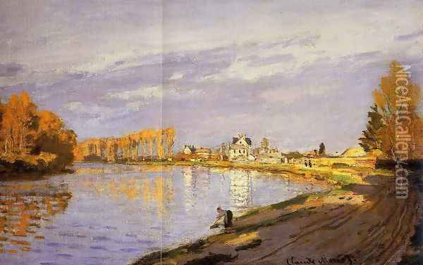 The Seine near Bougival (detail) Oil Painting - Claude Oscar Monet