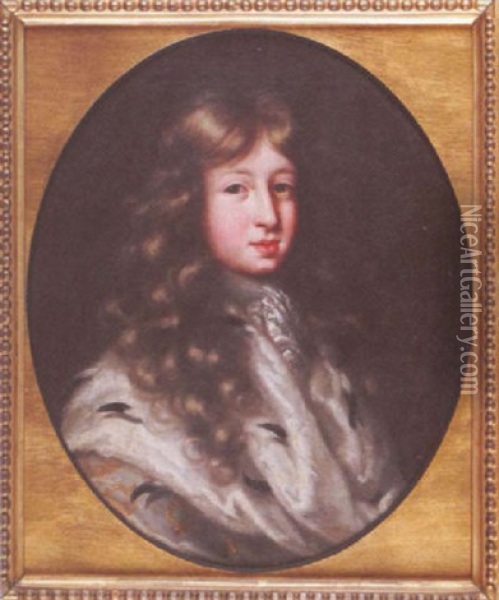 Portrait Of A Young Karl Xi, King Of Sweden Oil Painting - David Klocker Von Ehrenstrahl