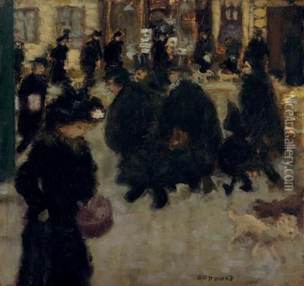 Personnages Dans La Rue Oil Painting - Pierre Bonnard