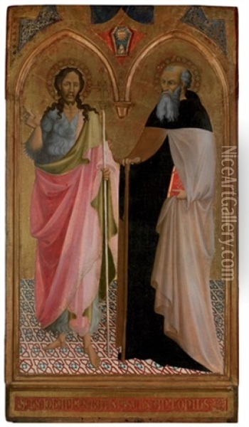 Saint John The Baptist And Saint Anthony Abbot Oil Painting - Battista Di Biagio Sanguigni