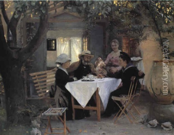 Pa Udflugt Med Bedstefar Oil Painting - Peter Vilhelm Ilsted