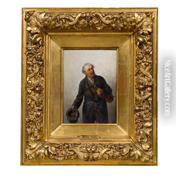 Der Alte Geigenspieler Oil Painting - Kinzel Jozef