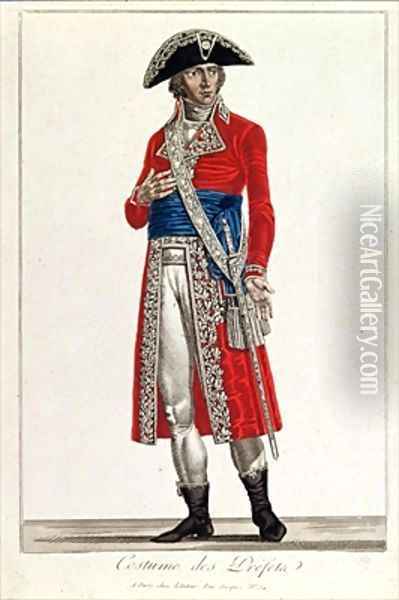 Costume of a Prefect during the period of the Consulate 1799-1804 of the First Republic Oil Painting - Chataignier