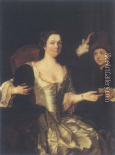 Portrait Of Madame Morehead Oil Painting - Frans Van Der Myn