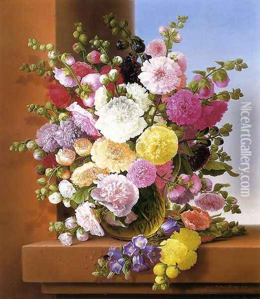 Still Life of Flowers Oil Painting - Adelheid Dietrich