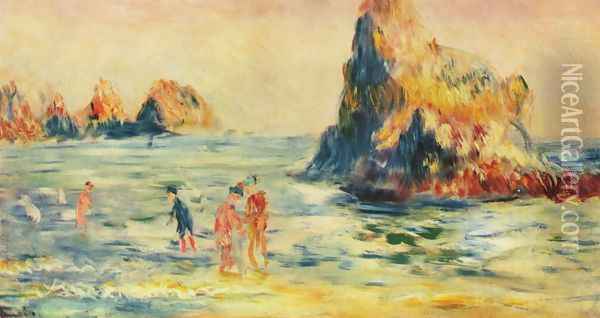 Rocks in Guernsey Oil Painting - Pierre Auguste Renoir