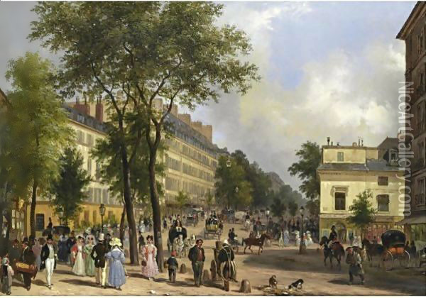 A Boulevard In Paris Oil Painting - Guiseppe Canella