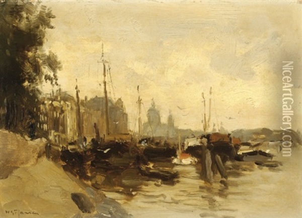 Inner Harbour Oil Painting - Willem George Frederik Jansen