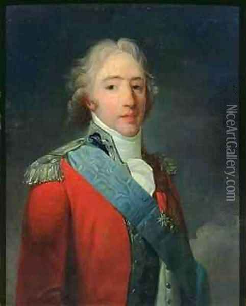 Portrait of Charles of France 1757-1836 Count of Artois future Charles X King of France and Navarre Oil Painting - Henri Pierre Danloux
