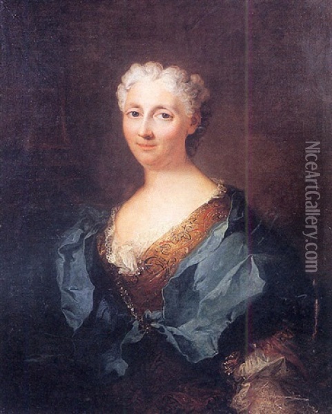 Portrait De Catherine Guyer Oil Painting - Robert Levrac-Tournieres