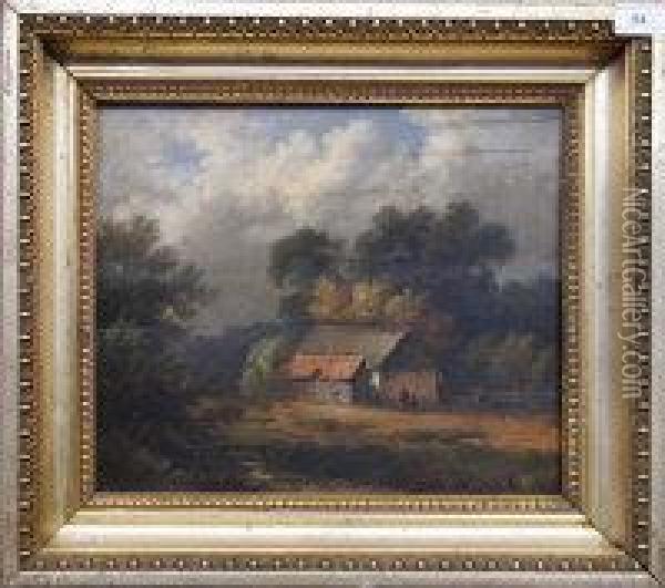 The Old Barn Oil Painting - Henry Bright