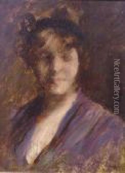 Helen Velasquez Chase, Daughter Of The Artist Oil Painting - William Merritt Chase
