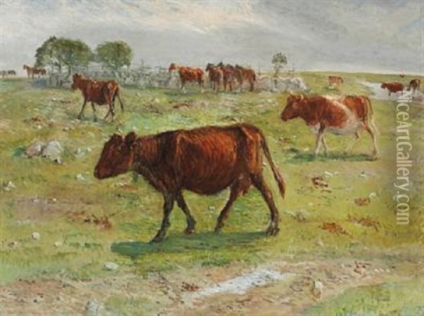 Koer Og Heste Pa Saltholm Oil Painting - Theodor Philipsen