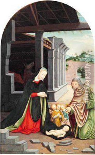 Die Geburt Christi / Nativita Oil Painting - Gerolamo Giovenone
