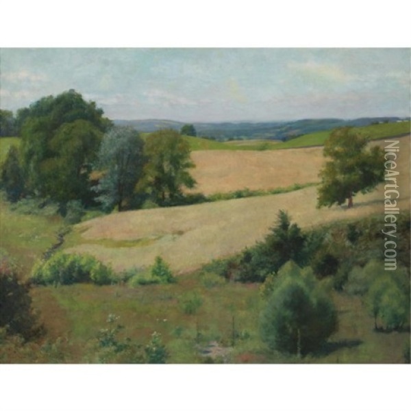 A Rolling Country Oil Painting - Kenyon C. Cox