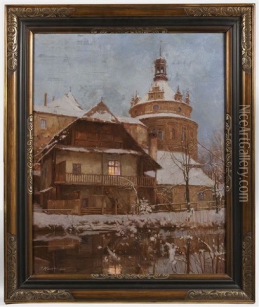 Jindrichuv Hradec Oil Painting - Jindrich Kaucky