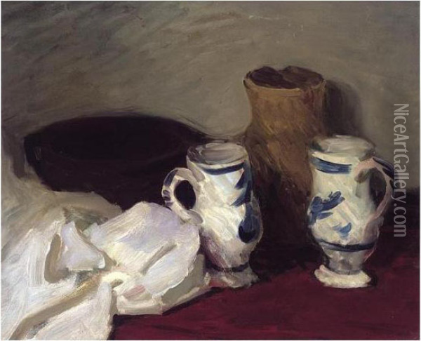 Still Life With Three Jugs (nature Morte Aux Trois Pichets) Oil Painting - Roderic O'Conor