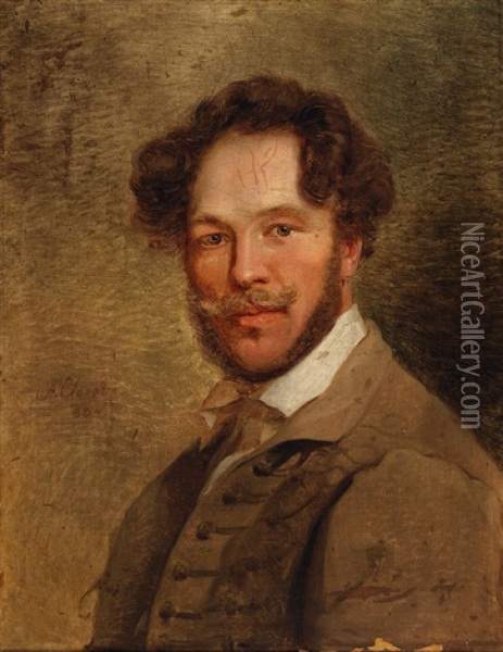 Self-portrait Of The Artist (according To Family Tradition) Oil Painting - Alexander Clarot