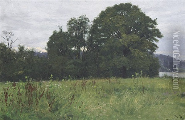 Wald- Und Wiesenlandschaft An Der Isar Bei Tolz Oil Painting - Paul von Ravenstein