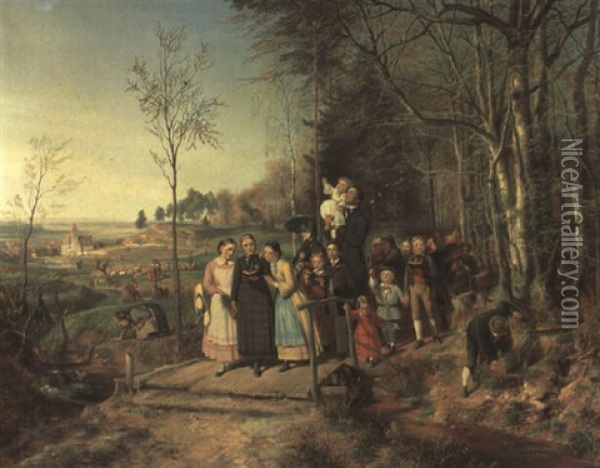 Ostermorgenspaziergang Oil Painting - Theodor Christoph Schuez