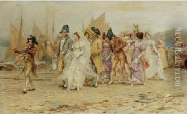 The Wedding Procession Oil Painting - Frederick Hendrik Kaemmerer