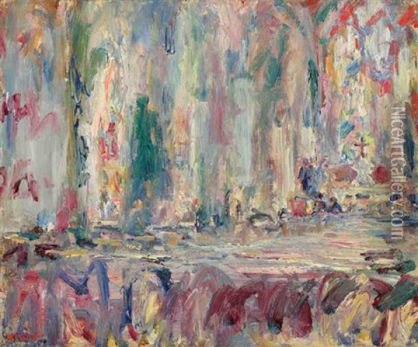 Interieur D'eglise Oil Painting - Paul Kron