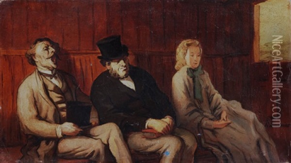 Vagon De Tercera Clase Oil Painting - Honore Daumier