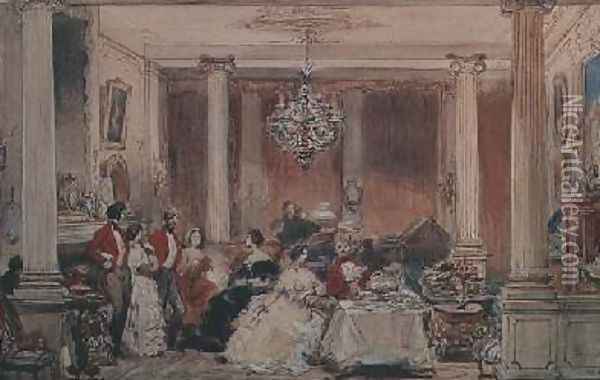 Interior of Colworth House Bedfordshire Oil Painting - Eugene Louis Lami